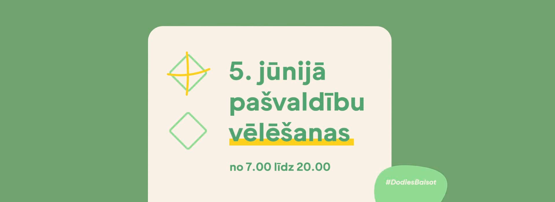 The intro graphic of the informative videos explaining how to vote in the municipality elections, featuring a stylized voting sheet.