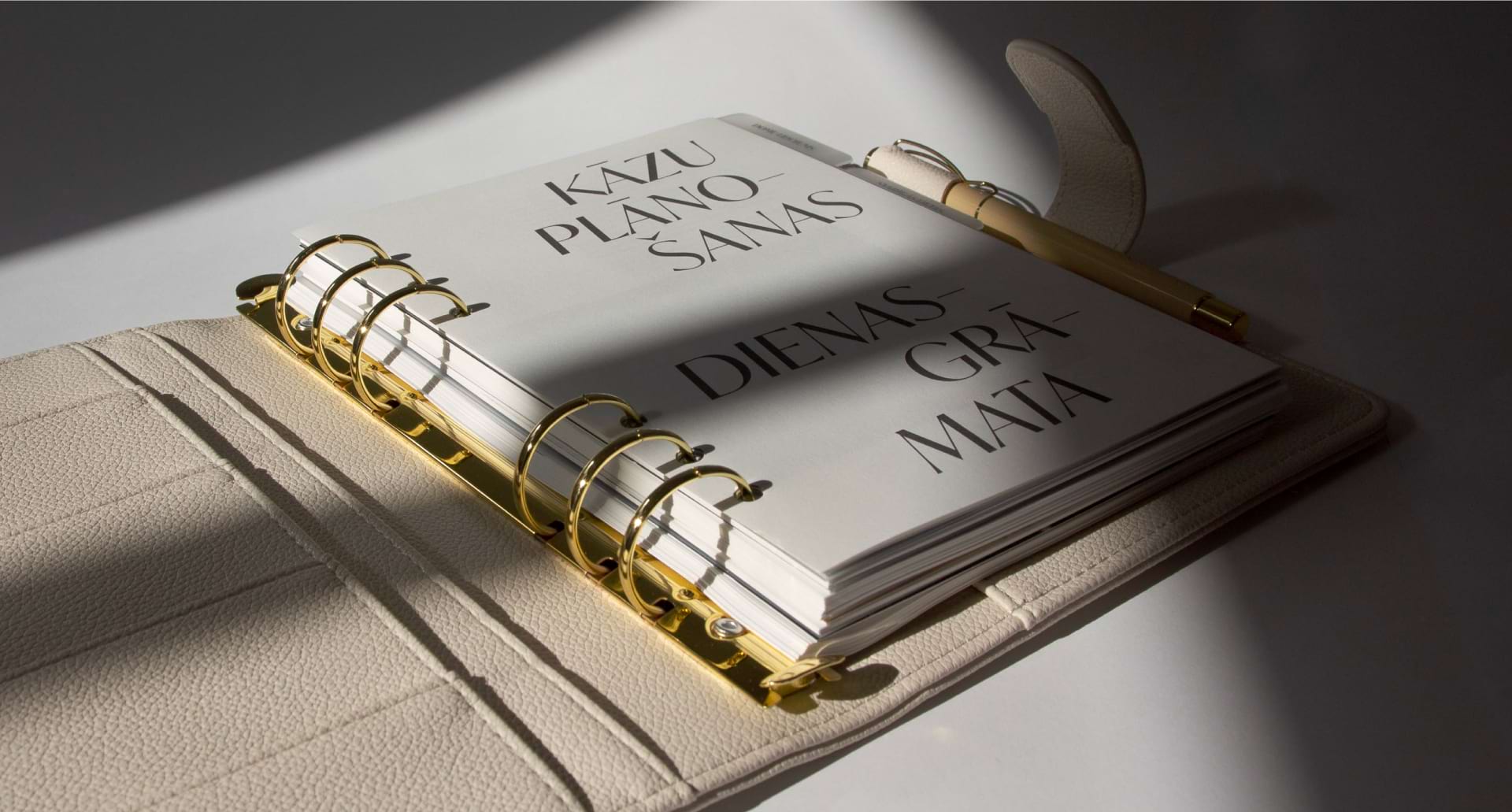 The first page of the wedding planner with big bold letters.