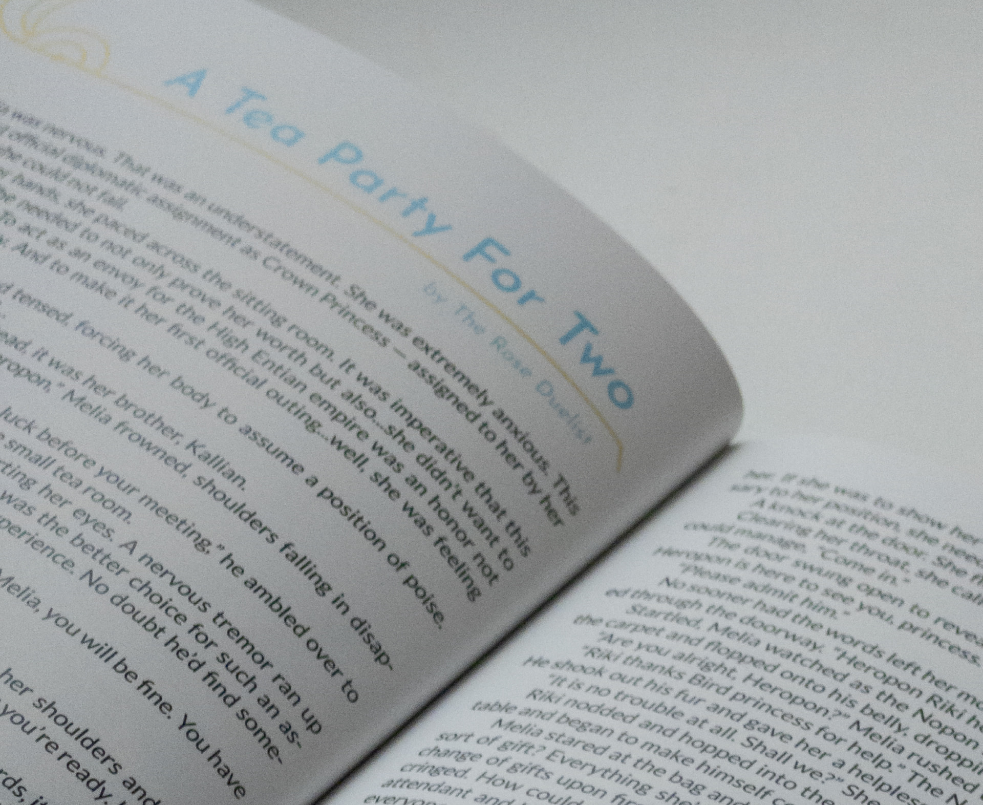 A close up of a story spread in the zine.