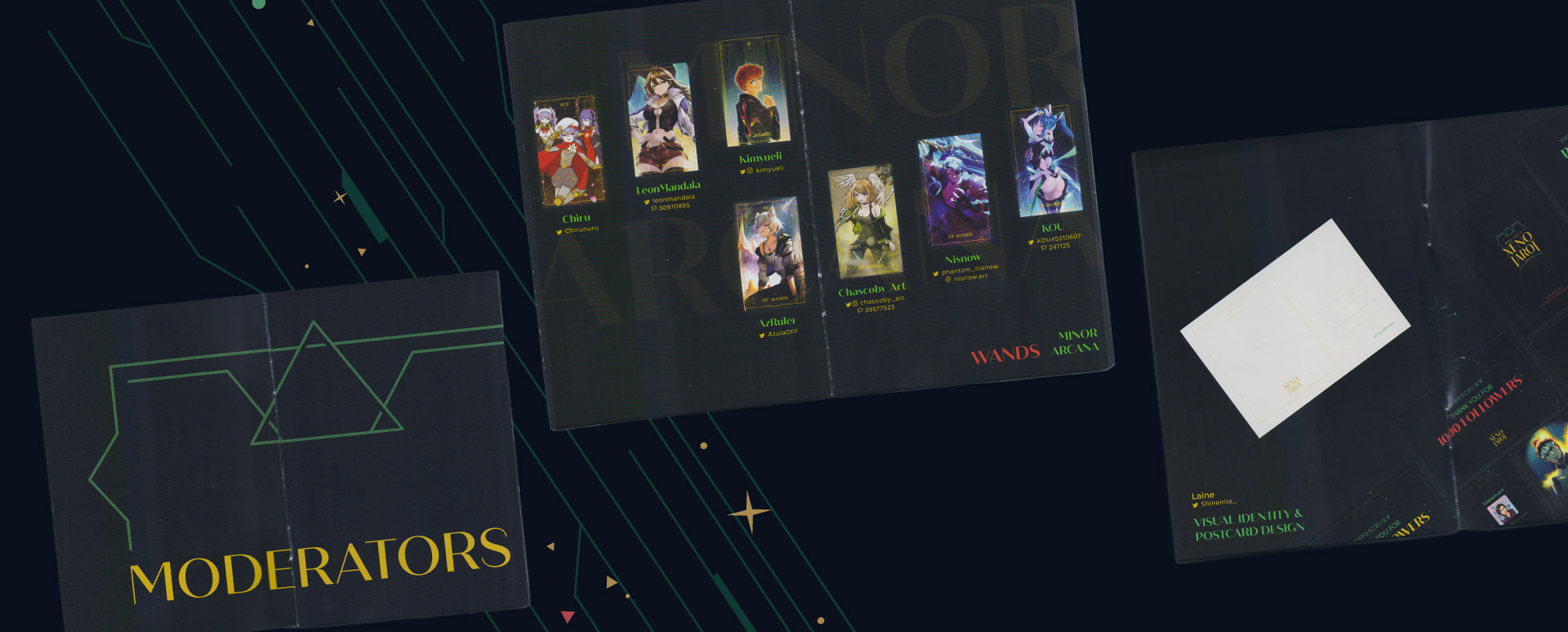 A graphic with scanned in spreads of the info booklet.